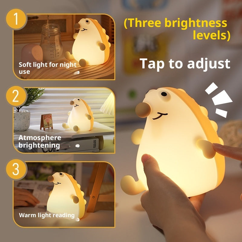 Hedgehog Small Night Lamp Silicone Pat Lamp Rechargeable
